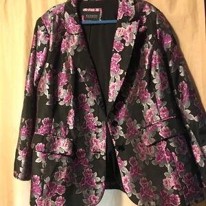 Eloquii shimmery floral blazer 26W